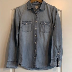 J. CREW chambray button-up EUC